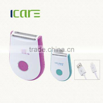 Rechargeable lady shaver by USB charging /lady shaver/epilator