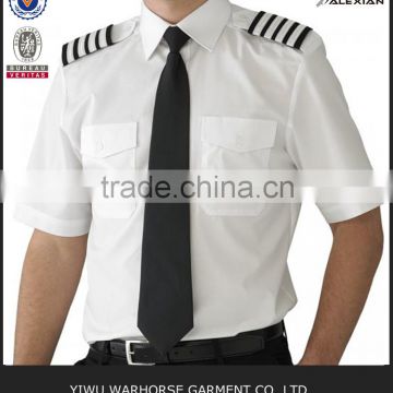 short sleeve white pilot shirt