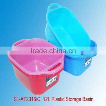 Manufacturer Wholesale Price PP Plastic 12L Square Basin with Handles for Household