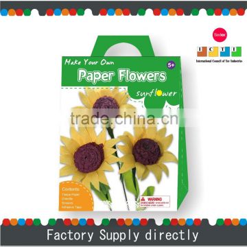 Make Your Own Crepe Paper Flowers-Sunflower, Paper Folding Flowers, Cheap Paper Flower