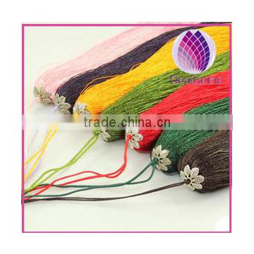 High quality long decorative tassels with metal cap
