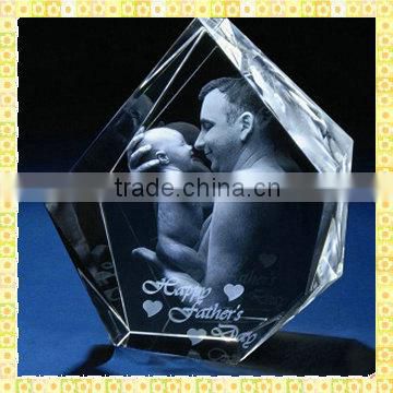 Customized Engraved 3D Laser Cut Glass Crystal For New Year Gifts Items