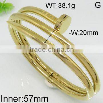 Powell wholesale fashion style nail gold plating bangle