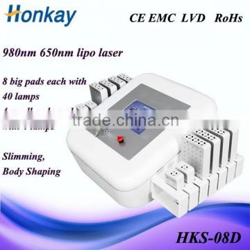 Professional Dual Wavelength 650nm 980nm lipolaser For Weight Loss salon use