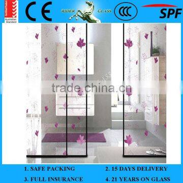 3-19mm Decorative frosted Partitions Glass for kitchen