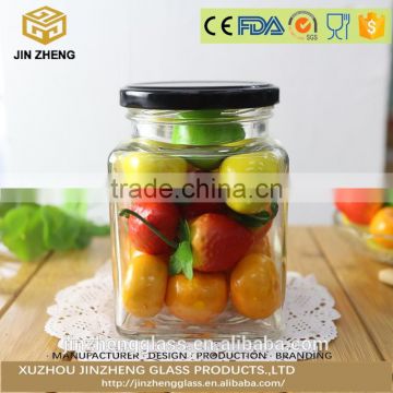 wholesale 700ml transparent glass jar for fruit storage