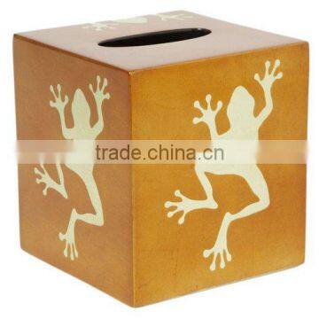 High quality best selling lacquer metallic gold tissue box from Vietnam