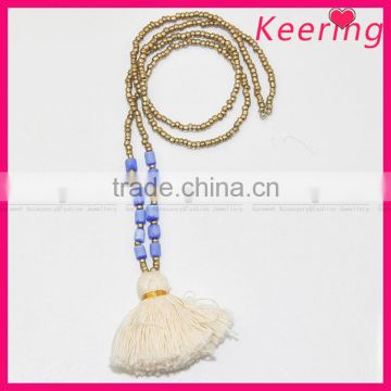 hot sale fashion handmade beaded tassel long necklace wholesale WNKA-031