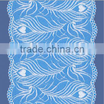 elegant cheap colored jacquard stretched nylon silk lace