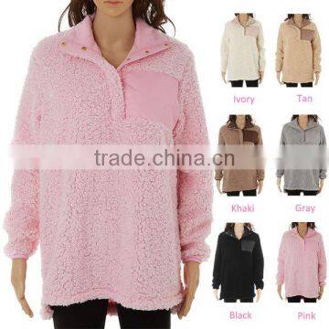 FACTORY wholesale monogrammed sherpa fleece pullover