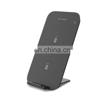 Magnetic QI standard wireless black mobile phone charging pad