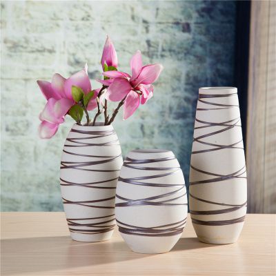 High Sealing Matte Color Glaze White Hand Made Ceramic Vase Fresh Dry Flowers Decoration