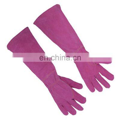 HANDLANDY Premium Cowhide Long arm Protection Puncture Resistant Rose Pruning Thorn Resistant Leather Gardening Gloves