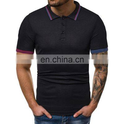 Men  Muti-color Order Custom Trend  Solid Color Fabric Short Sleeve With Polo T Shirt Hemp