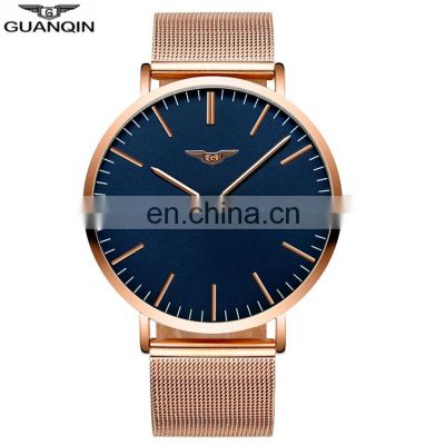 GUANQIN GS19050-1 Strap Simple Style Perfect Watches Quartz Stainless Steel Mesh Men Watch Gift Set