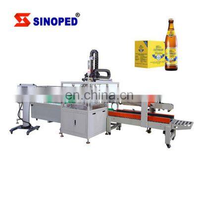 Automatic Robotic Pick Up Bottle Top-Loading Cartoning Beverage Bottle Tin Can Box Case Packing Machine