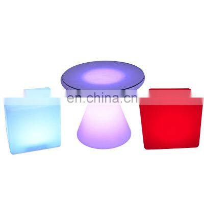 RGBW light up cube party table led chair cube sets sillas para eventos bar stools