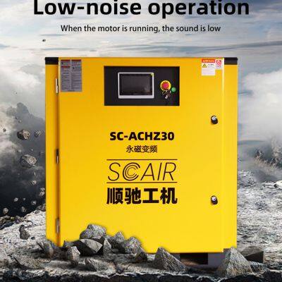 SCAIR Upgraded High Pressure 180HP/132KW 2 Stage PM VFD Rotary Air Compressor and its accessories provided to factories