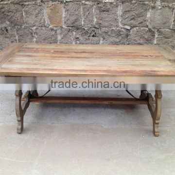RE-1530 long wood restaurant tables vintage industrial drafting table