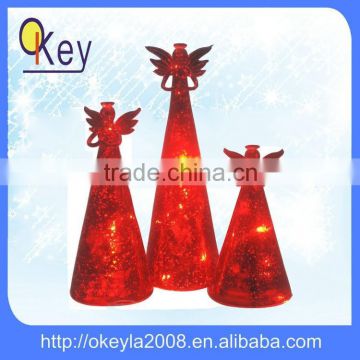 Gifts & Crafts LED red small glass angel figurines