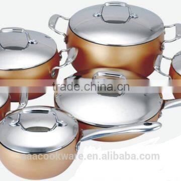 12PCS Hard Anodized Aluminum Cookware Set With Copper Surface