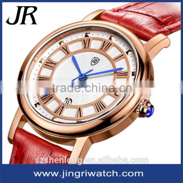 Different color luxury vintage leather fashion lady automatic mechanical watch
