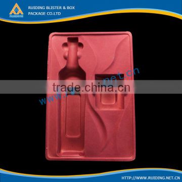 thermo formed blister tray with flocking & velvet/flocking inner tray