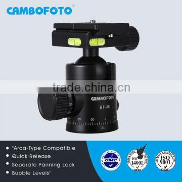 Professional tripod head with 3/8 and 1/4 screw poly bag packing