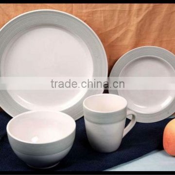 stoneware dinnerware/ceramic tableware made in China 16pcs 2 tone color glaze with edge stoneware dinner set