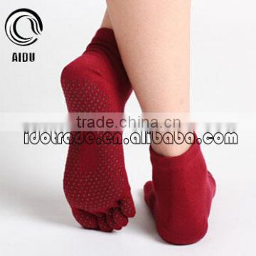 Sexy Hot Teen Girl Custom Made Socks Red Anti Slip Yoga Toe Socks