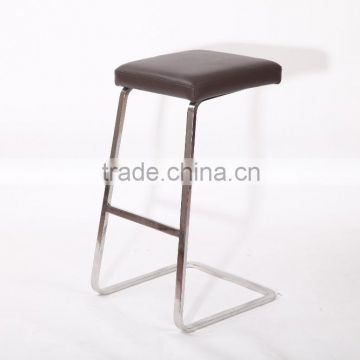 Top quality level Van der rohe 304 stainless steel genuine leather retro bar stool