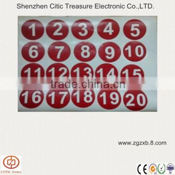 Round sequential number label stickers
