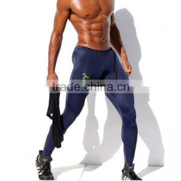 Wholesale 2015 Men Running Bodybuilding Skin Tights Sport pants Training Fitness Crossfit GYM clothes