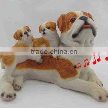 Family resin music dog with moving head