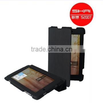 Wholesale10pc lot free shipping Premium Stand Leather Case Cover for LENOVO LePad S2007 +SCREEN GUARD