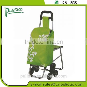 High Quality Wholesale Foldable 3 Wheeled Shopping Carts With Chair
