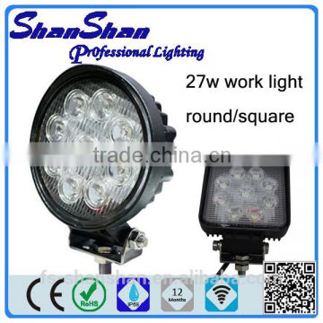 Aluminum Housing 12V 27W Led Work Light in Auto Lighting System for ATV SUV Truck Jeep Offroad Vehicles