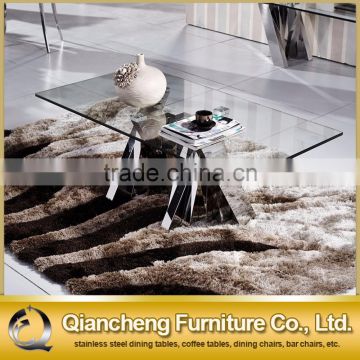 modern tempered glass stainless steel tea table coffee table