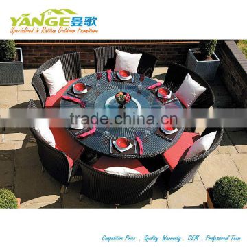 round dining table with rotating glass centre and chair
