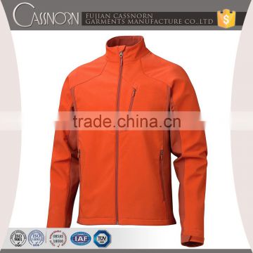 Hot sale custom design breathable orange softshell jacket