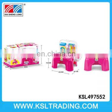 Hot selling musical plastic kids toy kitche chair set