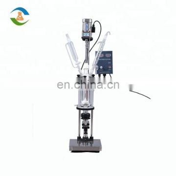 1L 3L 5L Mini Jacketed Glass Reactor with Oil Bath for Heating