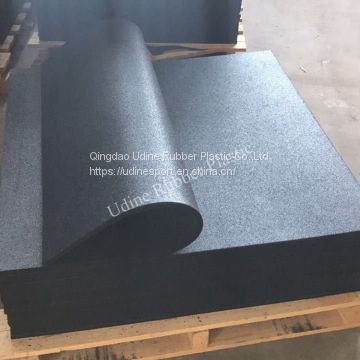 Commercial Rubber Gym Flooring 1m×1m×10mm Black