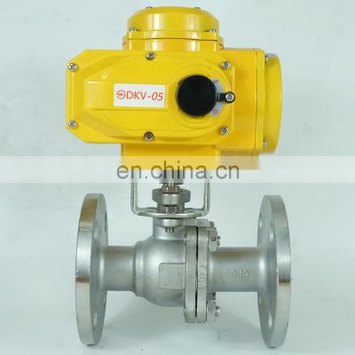 DKV PN16 explosion-proof electric linear actuator 4-20 flange ball valve with handwheel