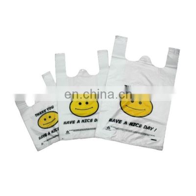 Disposable plastic HDPE/LDPE t-shirt shopping polythene bag/supermarket grocery retail sack