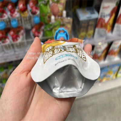 Suckies Banana  Yogurt 100g pouches China manufacturer custom plastic stand up spout pouch Reusable liquid spout pouch bags baby food packaging