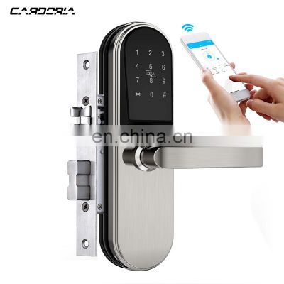 Intelligent lock LED panel password digital door lock Home safe smart door finger print IC card Lock with 5A HD touch screen
