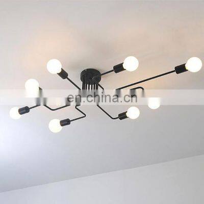 Home Mounted Modern Black LED Ceiling Lighting Living Room Acrylic Iron Ceiling LED Lamp
