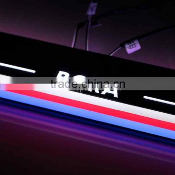 new auto replacement accessory LED flash car door pedal plate light with logo for Bora sill light