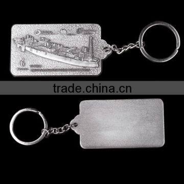 mens boat ship keyrings,zinc alloy, 3Dlogo,silver-plating,1.7'' size, thick 2mm